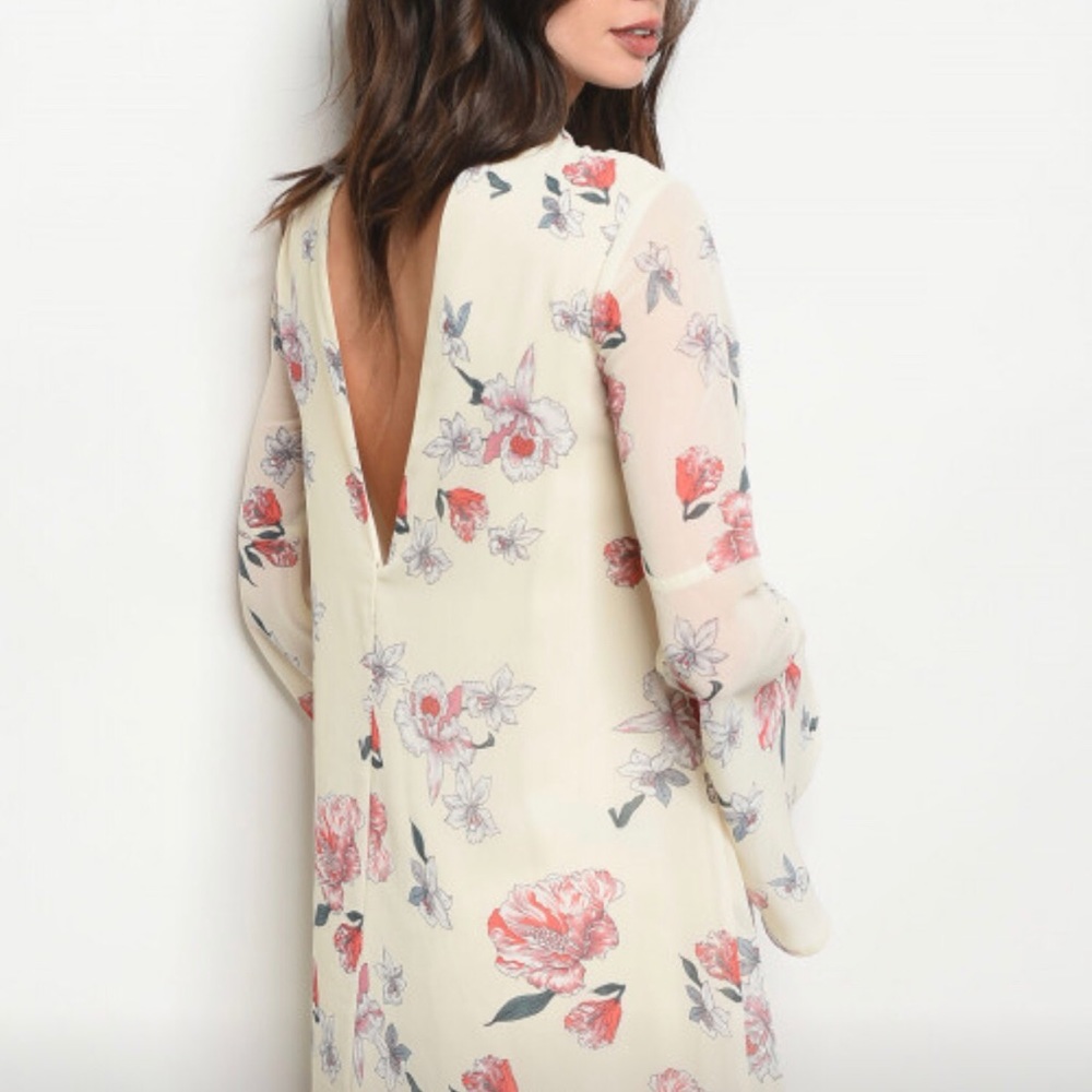 Ivory Floral Dress
